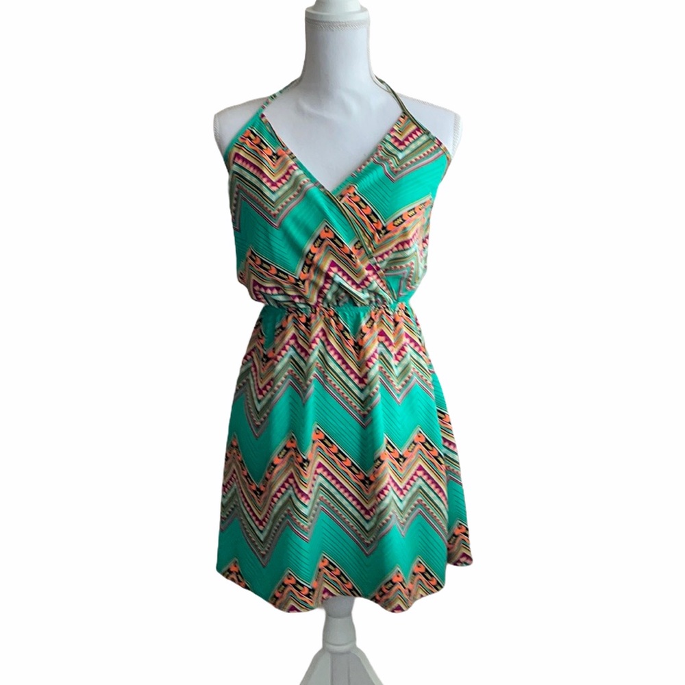 Papaya Casual Colorful Halter Dress